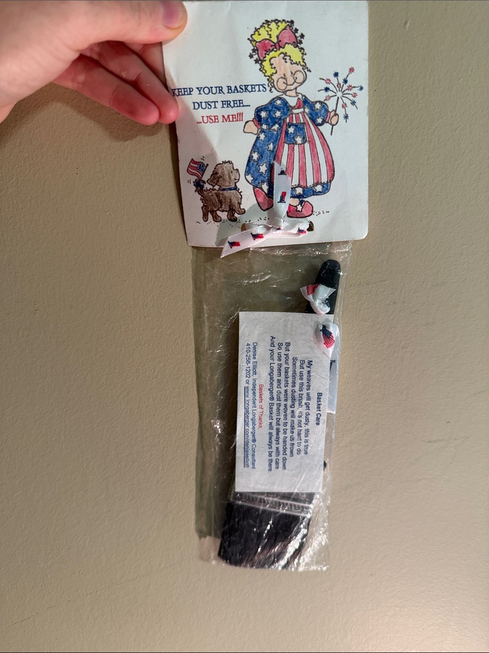 Vintage Longaberger Basket Dust-Free Paintbrush Cleaner & Care Duster